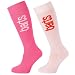 Barts Basic 2 Pack kids ski and snowboard socks in gorgeous Pink and Fuchsia. Stylish winter sports socks with virgin wool base keeping your little ones feet felling soft and warm.
