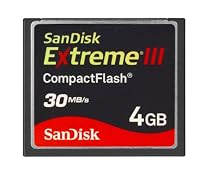 SanDisk SDCFX3-004G-A31 4 GB Extreme III CompactFlash Card (Retail Package)