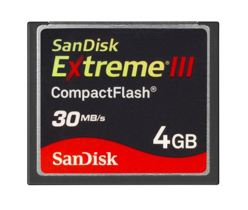 SanDisk SDCFX3-004G-A31 4 GB Extreme III CompactFlash Card (Retail Package)