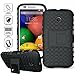 ElBolt Motorola E / Moto E 3 in 1 Bundle Armor Grenade Viewing Stand/Kickstand Hard Gel Case- Black (Free Ultra-Sensitive Stylus Pen and Premium Screen Protector by ElBolt TM)