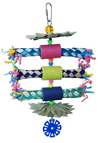 Super Bird Creations SB787 Fiesta Fingers Toy – Engaging Preening and Foraging Bird Enrichment Toy with Paper Fingers, Ideal for Parakeets, Parrotlets, Conures Cockatiels - Medium Sized Birds, 10"x7"