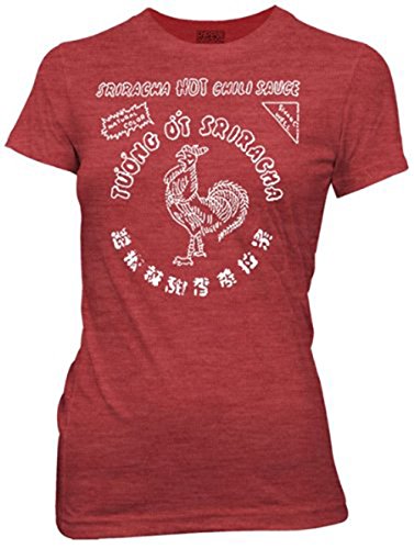 Sriracha Hot Chili Sauce Bottle Label Junior's T-shirt
