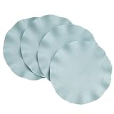 Benson Mills Ruffled Round Placemats, Soft Blue, Set of 4