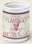 Tropical Pink Flamingo Utensil Crock Bar & Grill