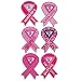 6 Pack Pink Ribbon Breast Cancer Awareness Relay for Life 2 in 1 Car Magnets Great for Fundraising