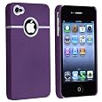 Snap-on Rubber Coated Case compatible with Apple? iPhone? 4 / 4S, Purple with Chrome Hole