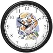 Italian Cook or Chef Tossing Pizza Wall Clock by WatchBuddy Timepieces (Black Frame)