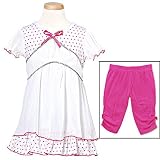 GeGe Toddler Little Girls Fuchsia Polka Dot Summer Outfit 2T-6X