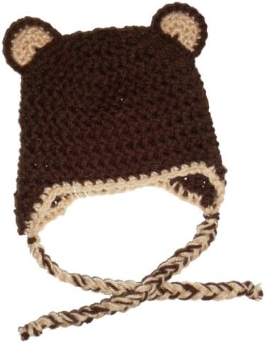 Sweet Lullabiez Handmade Bear Beanie &amp; Loafers Set in Tan &amp; Brown Size Newborn