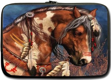High Quality Spirit Indian War Horse The Gift Water Resistant Neoprene Laptop Sleeve 15 Inch Notebook Computer Bag Case Cover(Twin Sides)