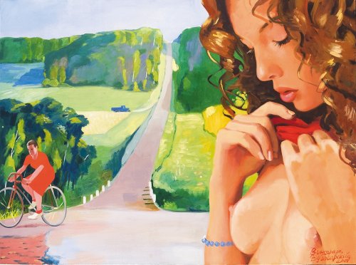 Textured Limited Edition Oil Painting on Stretched Canvas Nude Woman Lanscape Art Wall Decor 20