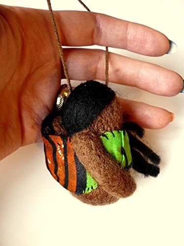 Babywearing hanging ornament/ Needle felted/ African Mama/ Kanga carry/