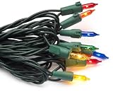Bethlehem Lighting Indoor/Outdoor Miniature 50-Light Set, Multi-Color with Green Wire