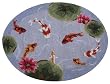 Koi Fish Pond Area Bath Kitchen Hook Rug with Lotus Flowers 30x40 