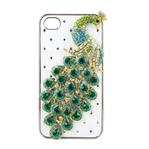 Baixt Super Luxury Designer Crystal Bling Animal Cartoon Pattern Hard Case Cover for Apple iPhone 4 4S (White Silver) Baixt Super Luxury Designer Crystal Bling Animal Cartoon Pattern Hard Case Cover for Apple iPhone 4 4S (White Silver)