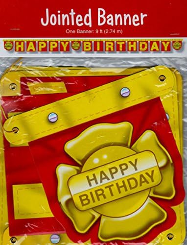 Fire Engine Happy Birthday Banner (9ft)