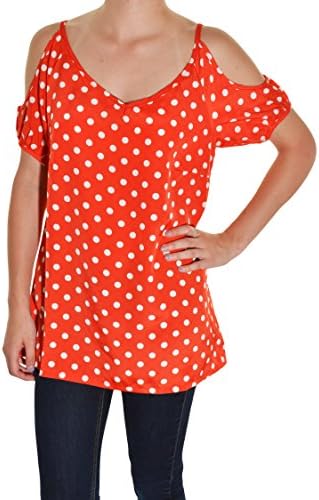 Feline USA Juniors Polka Dot Blouse (Red, Small)