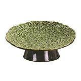 Grassland Road Botanical Tapestry 7 5/8-Inch by 2-1/2-Inch Green Pedestal Plate