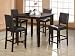 5pc Long Beach Walnut Finish Counter Height Dining Table w/ 4 Chairs