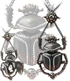 Black Sun Khepri Egyptian Beetle Gothic Locket Necklace