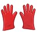 Corsicca Pot Oven BBQ Grilling Silicone Gloves Heat Resistant Mitts - Red (Lifetime Warranty)