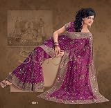 Purple Party Wedding Designer Vogue Dress Sari Saree