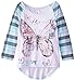 Beautees Big Girls' Raglan Top with Butterfly