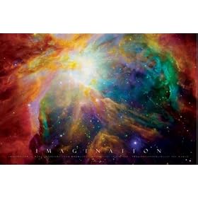 Imagination (Nebula, Albert Einstein Quote) Art Poster Print - 61x91 cm
