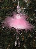 6 Glitter Pink Ballerina Dancer Christmas Ornament #188812