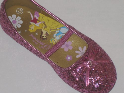 Toddler Girls' Disney Princess Glitter Ballet Flats Shoes - Pink Size 8