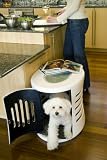 Small White ZenHaus Hideaway Dog House Nightstand End Table
