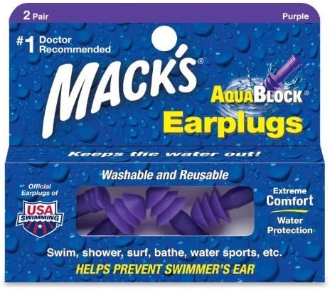 Macks Earplugs Aquablock Soft Silicone 2pairs by Mckeon Products Inc
