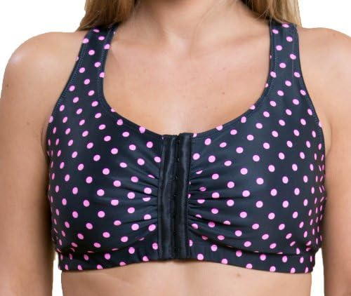 Front Closure Compression Surgical Bra Pink Daisy Small
