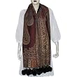 Rectangular Wool Scarf Clothes for Winter Handcrafted Gifts India Dress with Pom-Pom 28 x 72 inches