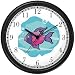 Cartoon Purple Pink Fish Animal Wall Clock by WatchBuddy Timepieces (White Frame)
