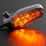 10MM Clamp Silver Bullet Style Cruiser Chopper Clamp Bar LED Turn Signals Light For... by Astra Security