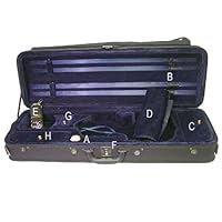 ViolinSmart Oblong Violin Case 4/4 Full Size (Blue)