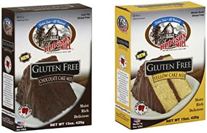 Hodgeson Mill Gluten Free Cake Mix Bundle: 1 Chocolate Cake Mix and 1 Yellow Cake Mix, 2 Items