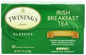 Twinings Irish Breakfast Decaf Tea, Tea Bags, 20-Count Boxes (Pack of 6)