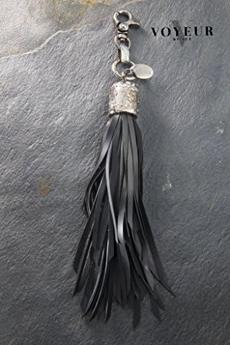 KEY CHAIN CLIP shredded Latex texture Tassel Vegan Fringe Unusual Edgy Jewelry