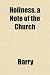 Holiness, a Note of the Church