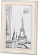 Enamel Cream Silver Metallic Trimmed Picture Frame 4x6