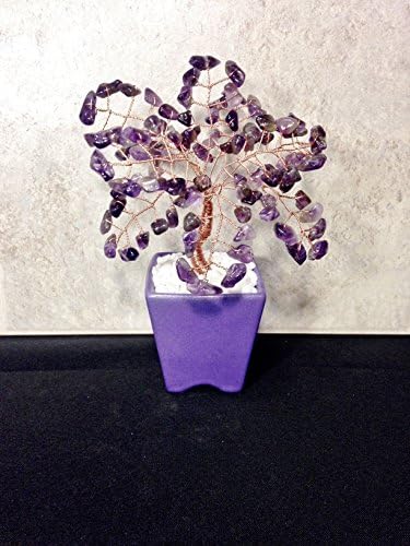 Amethyst Crystal Gemstone Bonsai Tree, Wire Tree Of Life, Feng Shui Décor, Gemstone Tree, Birthstone Tree