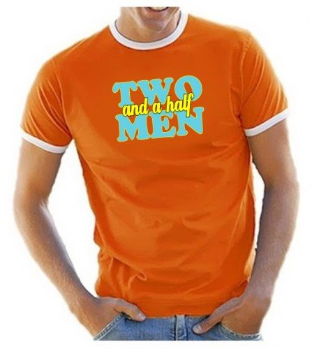 Coole-Fun-T-Shirts Herren TWO and a half MEN RINGER T-SHIRT RINGER orange, M Preisvergleich