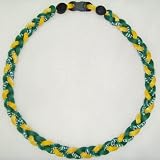 Tornado Titanium Baseball Necklace Green Yellow 18