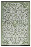 Fab Habitat 753182462745 4-Feet by 6-Feet Murano Outdoor Rug, Lime Green and Cream