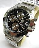 ELGIN （エルジン） クロノグラフ 200M防水  メンズ ウォッチ FK1184S-B ブラックの画像