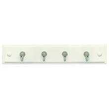 Amerock H55590-WS 9-Inch Classic Key and Gadget Rack, White with Silver Hooks