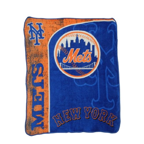 MLB New York Mets Super Soft Plush Thermal Blanket / Fleece Couch Throw - Blue & Orange