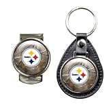 Pittsburgh Steelers NFL Open Field Leather Fob Key Chain & Money Clip Set